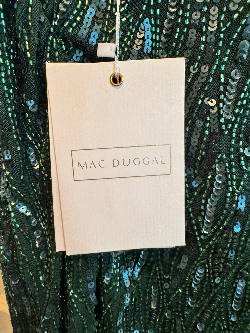 Mac Duggal Emerald Green Sequin Wrap-Front Cocktail Dress 4632 - Picture 6 of 7